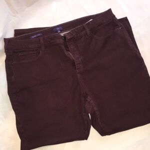 YNDJ Alina Legging Burgundy Jeans | Fall Fashion Pants | Size 20W